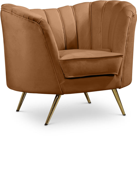 Margo Saddle Velvet Chair - Luxurious Contemporary Design with Gold Legs, Plush Comfort & Style