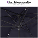 PURPLE LEAF Luxury Market Umbrella 1.9"/2.4"/3.1" Pole Commercial Hydraulic Semi-Automatic Umbrella