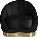 Shelly Velvet Contemporary Chair - Elegant Shell Design with Brushed Gold Base for Modern Spaces