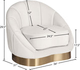 Shelly Velvet Contemporary Chair - Elegant Shell Design with Brushed Gold Base for Modern Spaces