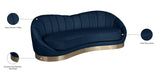 Shelly Contemporary Sofa with Unique Shell Shape and Gold Stainless Steel Base for Modern Spaces