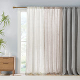 Linen Blend Light Filtering Curtain Panel Pair, Natural
