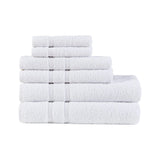 6-Piece Bath Towels Set For Bathroom, Cotton 500gsm, White