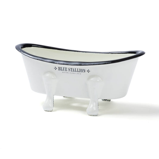 Blue Stallion Ivory Mini Bathtub Soap Dish Caddy