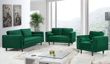 Emily Contemporary Chair with Plush Cushions, Wooden Legs, and Stylish Roll Pillows for Comfort