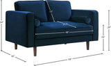 Emily Velvet Loveseat with Plush Deep Tufted Cushions and Stylish Wooden Legs for Ultimate Comfort