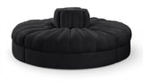 Rummi - Round Velvet Performance Fabric Upholstered 4 Piece Modular Sofa
