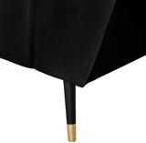 Beaumont Velvet Modern Chair – Luxurious Black Upholstery with Gold-Tipped Legs & Deep Tufting Comfort