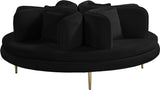Circlet Velvet Round Sofa Settee with Gold Iron Legs - Elegant Contemporary Design for Your Home