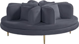 Circlet Velvet Round Sofa Settee with Gold Iron Legs - Elegant Contemporary Design for Your Home
