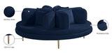 Circlet Velvet Round Sofa Settee with Gold Iron Legs - Elegant Contemporary Design for Your Home