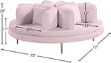 Circlet Velvet Round Sofa Settee with Gold Iron Legs - Elegant Contemporary Design for Your Home