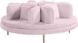 Circlet Velvet Round Sofa Settee with Gold Iron Legs - Elegant Contemporary Design for Your Home