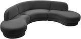 Rosa Velvet Three-Piece Sectional Sofa – Stylish Comfort for Modern Living Rooms and Spaces