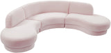 Rosa Velvet Three-Piece Sectional Sofa – Stylish Comfort for Modern Living Rooms and Spaces