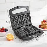 Belgian Waffle Maker 1200W - 2-Slice, Non-Stick, Compact