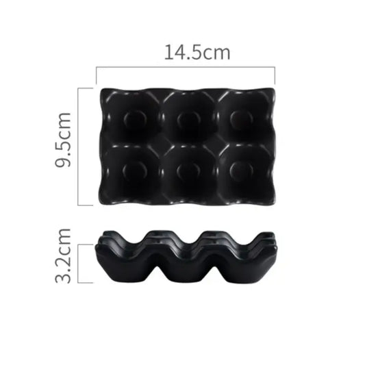 Ceramic 6 Grid Egg Holder Tray Organizer