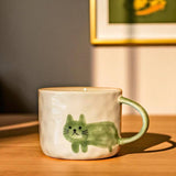Hand Painted Ceramic Cat Mug 300ml