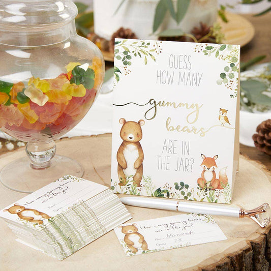 Woodland Baby Shower Advice Cards Game Set of 50