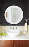 George Matte White Round Mirror