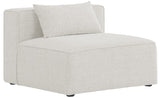 Cube Modular Armless Chair in Soft Cream - Stylish, Versatile Seating for Custom Configurations