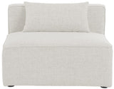 Cube Modular Armless Chair in Soft Cream - Stylish, Versatile Seating for Custom Configurations
