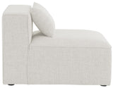 Cube Modular Armless Chair in Soft Cream - Stylish, Versatile Seating for Custom Configurations