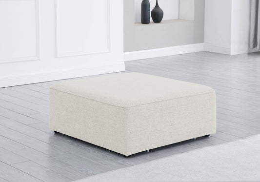 Cube Modular Ottoman with Elegant Linen Upholstery – Create Custom Seating Arrangements Effortlessly!