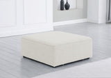 Cube Modular Ottoman with Elegant Linen Upholstery – Create Custom Seating Arrangements Effortlessly!