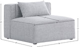 Cube Modular Armless Chair in Soft Cream - Stylish, Versatile Seating for Custom Configurations