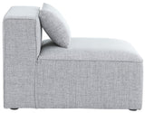 Cube Modular Armless Chair in Soft Cream - Stylish, Versatile Seating for Custom Configurations