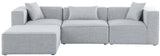 Cube Modular Sectional Sofa - Elegant Cream Linen Fabric with Customizable Configurations & Style