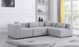 Cube Modular Sectional Sofa - Elegant Cream Linen Fabric with Customizable Configurations & Style