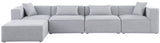 Cube Modular Sectional Sofa - Elegant Cream Linen Fabric with Customizable Configurations & Style