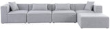 Cube Modular Sectional Sofa - Elegant Cream Linen Fabric with Customizable Configurations & Style