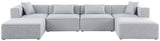 Cube Modular Sectional Sofa - Elegant Cream Linen Fabric with Customizable Configurations & Style