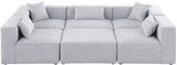Cube Modular Sectional Sofa - Elegant Cream Linen Fabric with Customizable Configurations & Style