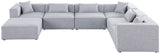 Cube Modular Sectional Sofa - Elegant Cream Linen Fabric with Customizable Configurations & Style