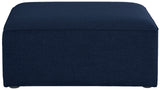 Cube Modular Ottoman with Elegant Linen Upholstery – Create Custom Seating Arrangements Effortlessly!