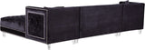 Moda Luxurious Contemporary 3-Piece Sectional Sofa with Double Chaise and Acrylic Lucite Legs