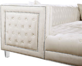 Moda Luxurious Contemporary 3-Piece Sectional Sofa with Double Chaise and Acrylic Lucite Legs