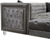 Moda Luxurious Contemporary 3-Piece Sectional Sofa with Double Chaise and Acrylic Lucite Legs