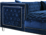 Moda Luxurious Contemporary 3-Piece Sectional Sofa with Double Chaise and Acrylic Lucite Legs