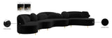 Vivacious Velvet Sectional Sofa Set with Gold & Chrome Legs, Pillows Included for Ultimate Comfort
