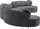 Vivacious Velvet Sectional Sofa Set with Gold & Chrome Legs, Pillows Included for Ultimate Comfort