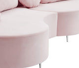 Vivacious Velvet Sectional Sofa Set with Gold & Chrome Legs, Pillows Included for Ultimate Comfort