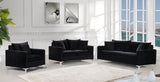 Naomi Contemporary Loveseat with Plush Velvet Comfort and Customizable Gold & Chrome Legs for Style