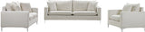 Naomi Contemporary Loveseat with Plush Velvet Comfort and Customizable Gold & Chrome Legs for Style