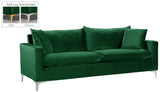 Naomi Velvet Sofa - Luxurious Comfort with Customizable Legs & Cozy Pillows for Stylish Living Rooms