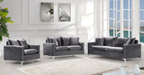 Naomi Contemporary Loveseat with Plush Velvet Comfort and Customizable Gold & Chrome Legs for Style